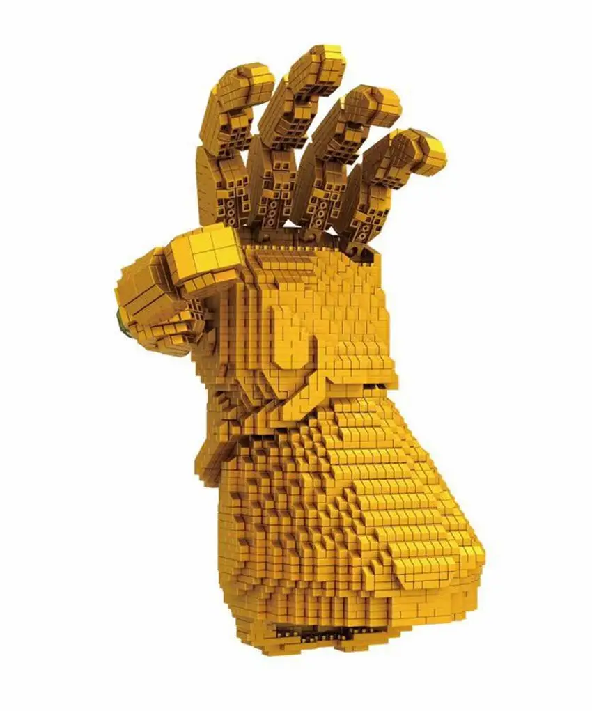 4100 шт. алмазные Mirco big man thonas золотые перчатки с 5 энергетическим камнем 3d Модели Строительные наборы кубики детские игрушки#8831-8