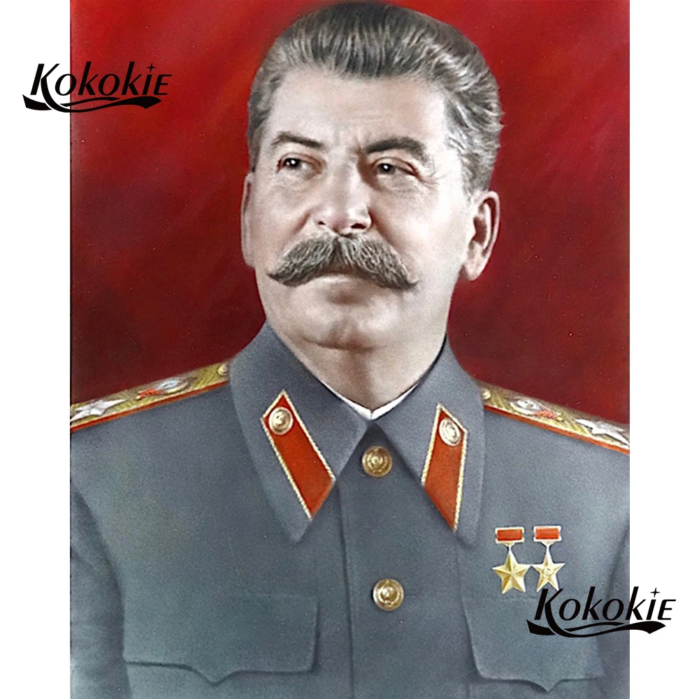 

diy 5d diamond embroidery Stalin pattern Picture of Rhinestone diamond painting with square stones handmade mosaic decoration