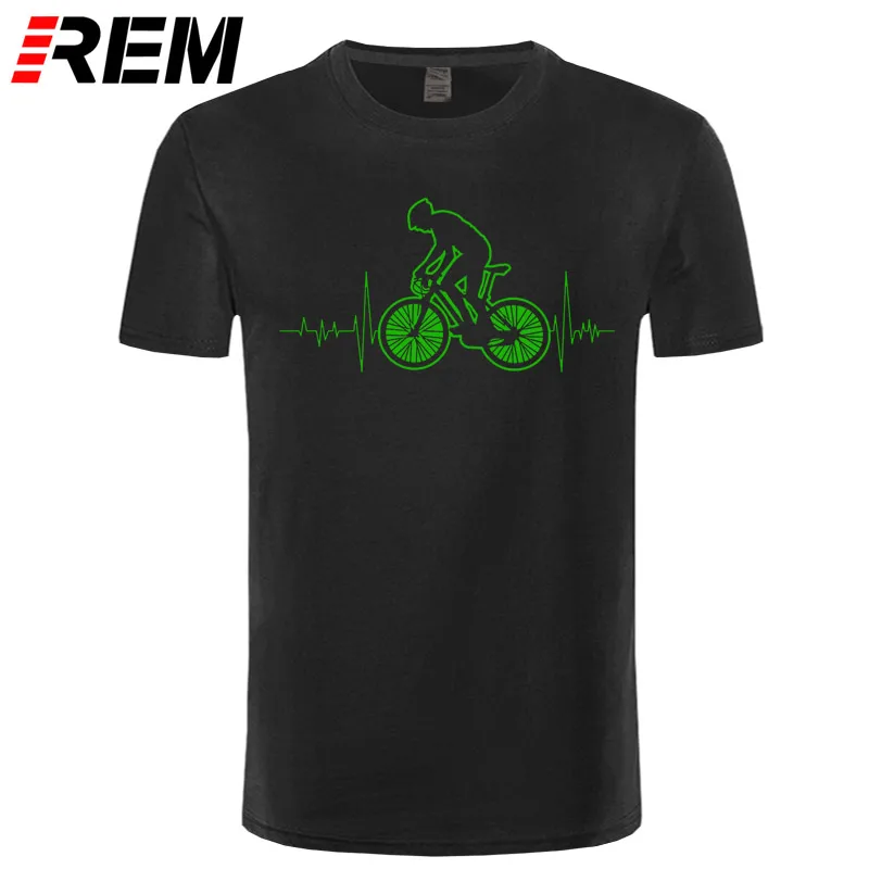 REM, футболка для горного велосипеда MTB, брендовая одежда, футболка с логотипом для велосипеда, футболка для горного велосипеда, смешная футболка с сердцебиением, подарок для велосипеда - Цвет: black green