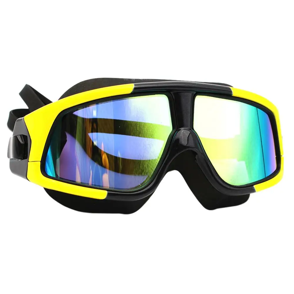 Новые очки для плавания, поляризационные, зеркальное покрытие, для взрослых, супер большие линзы, силиконовые очки, анти-туман, с УФ-защитой - Цвет: ZYY