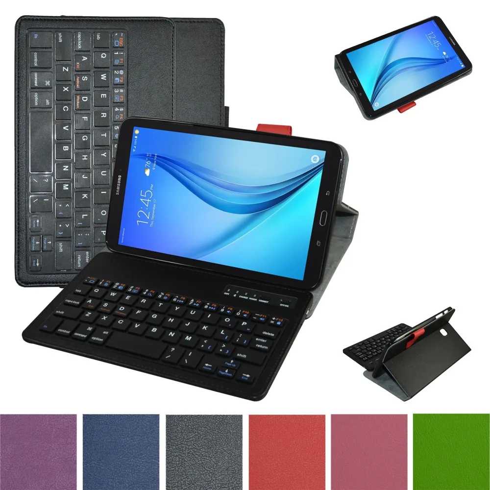 Removable Bluetooth font b Keyboard b font Leather font b Case b font Cover For Samsung