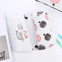 

Canvas Large Capacity pomegranate kawaii fruit Strawberry pencil case school pencil bag box for girl stationery supplies Pouch