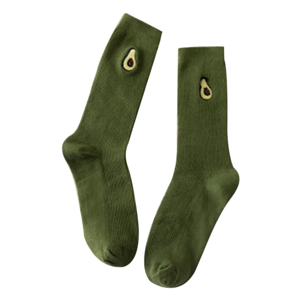 Милые кавайные носки для девочек с принтом фруктов, банана, вишни, персика; meias; корейские забавные носки с вышивкой в стиле Харадзюку; W709 - Цвет: Green