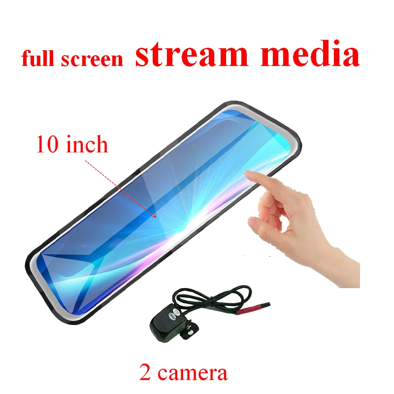 

OTFPlus 10" IPS Full Mirror Touch Screen Dual Lens Car DVRs Rearview Mirror Car Registrator automobiles drive recorder dash cam
