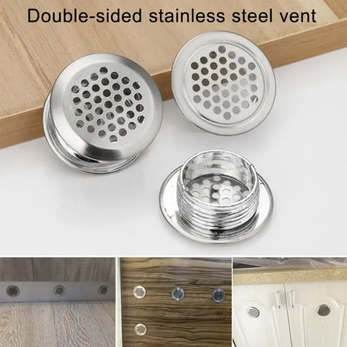 Вентиляционные отверстия из нержавеющей стали с круглым вентиляционным отверстием для кухонного шкафа ванной комнаты JA55