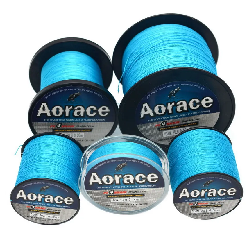 Blue Braided Fishing Line 100M/300M/500M/1KM Multifilament PE Braided