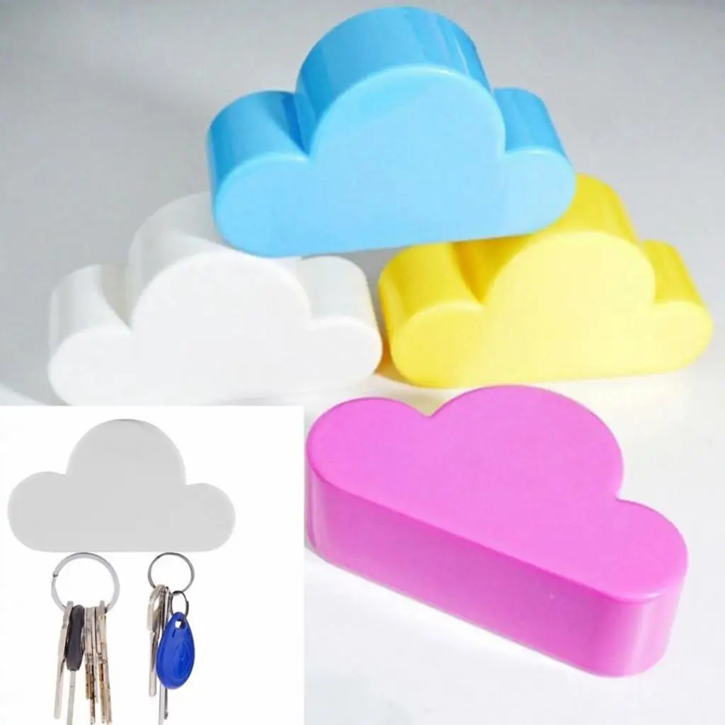 

Hot Cloud Shape Magnetic Magnets Wall Key Holder Keys Securely Pink/Yellow
