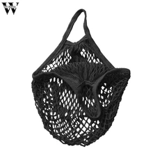 Женский топ для фитнеса Кухня фруктов Сетчатая Сумка для покупок длинные сумка через плечо с ручкой многоразовые Shopper хлопок плетеная сетка чистая Сумка-тоут