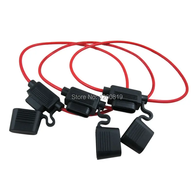 100pcs Auto Standard Blade Fuse ATC Car Fuse + Inline 16 AWG Gauge Holder for Car Boat Truck