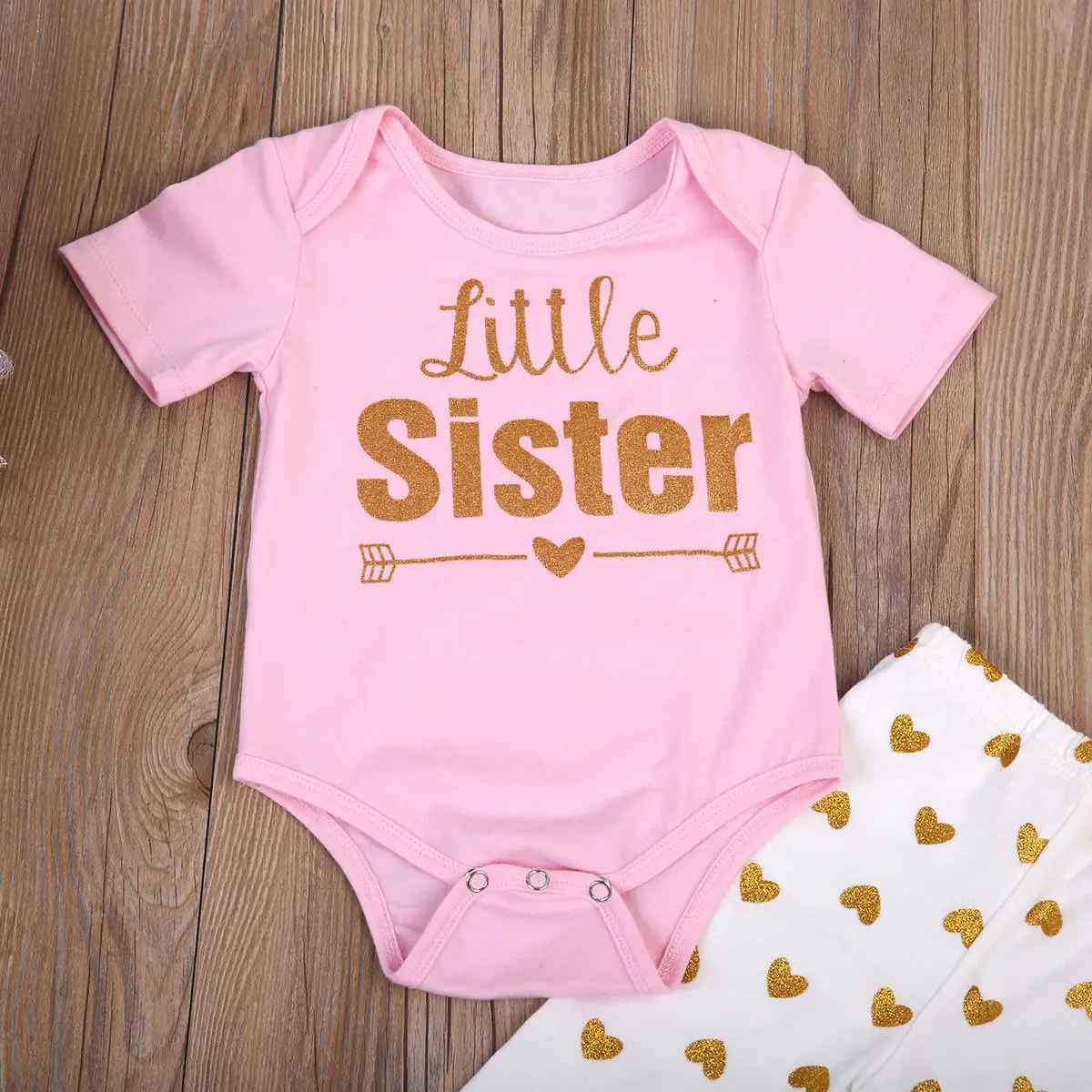 Комплект одежды из 2 предметов для новорожденных и маленьких девочек, футболка с надписью «Big Sister», комбинезон+ длинные штаны