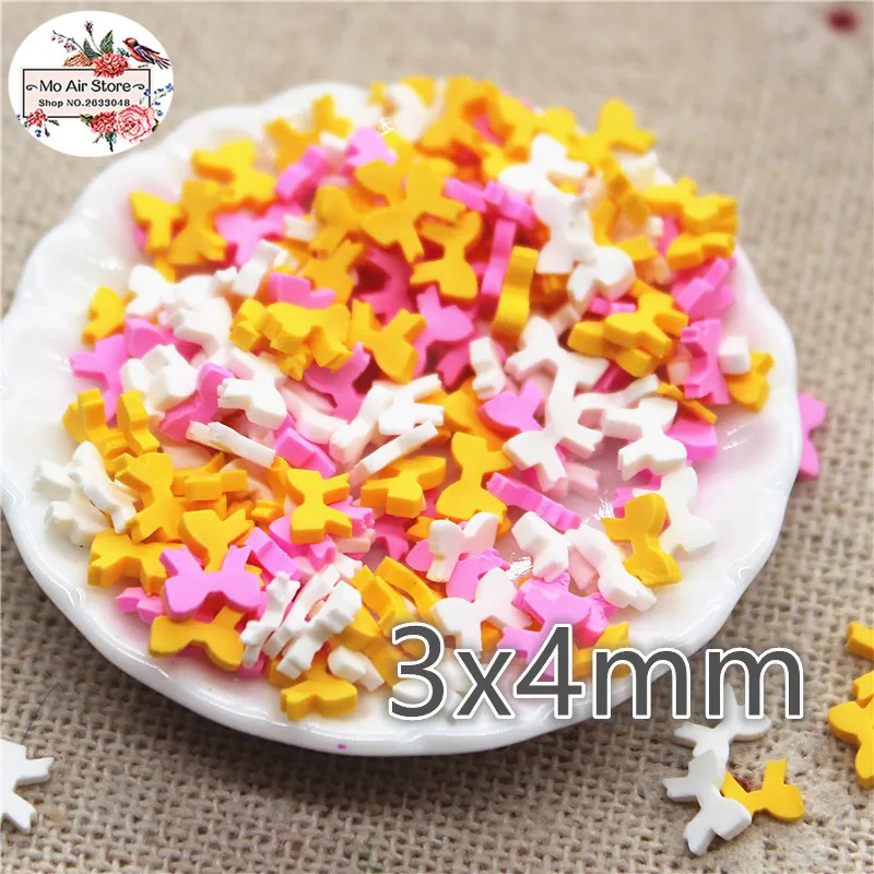 

30g polymer clay mix color bowknot slice flat nail Art Supply Decoration Charm Craft