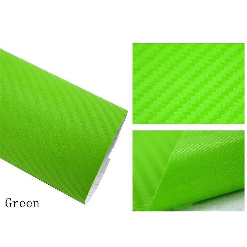 127 см* 10 см Виниловая пленка из углеродного волокна, автомобильные наклейки, водостойкая пленка для стайлинга автомобиля, аксессуары для автомобиля - Название цвета: Зеленый