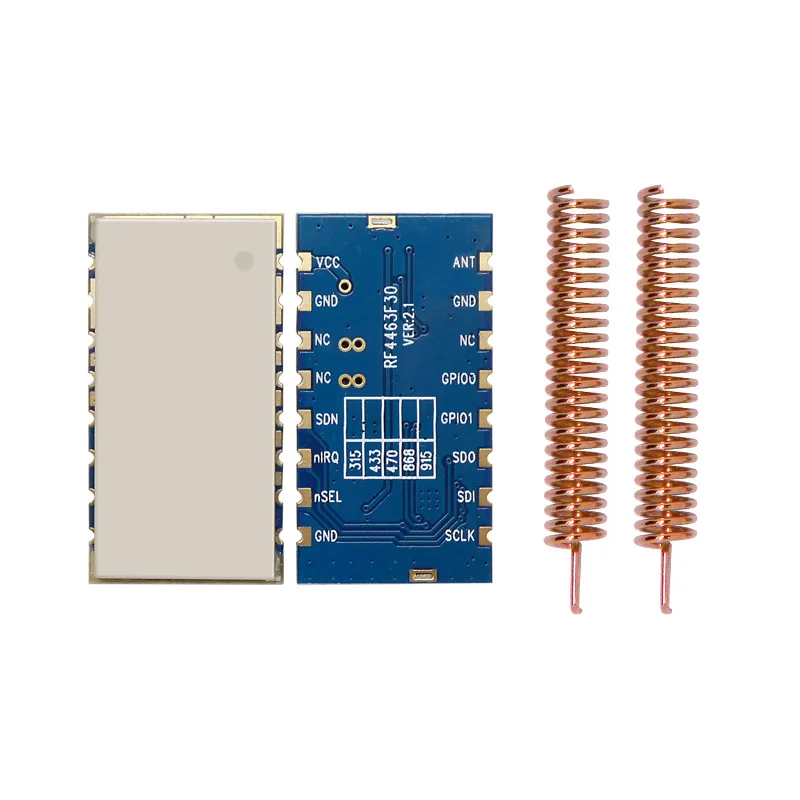 

2PCS RF4463F30+Antenna 433MH High Power 1W 30dBm Wireless Transceiver Module Si4463 RF Transmitter and Receiver