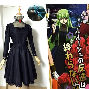 

Code Geass C.C Gothic Lolita Custom Size Black Dress Banquet Uniforms Cosplay Costume Free Shipping