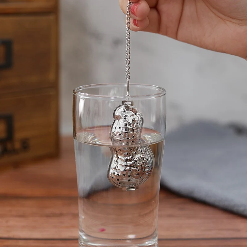 1pcs High Quality Cute Peanut Shaped Tea Strainer Food Grade loose leaf