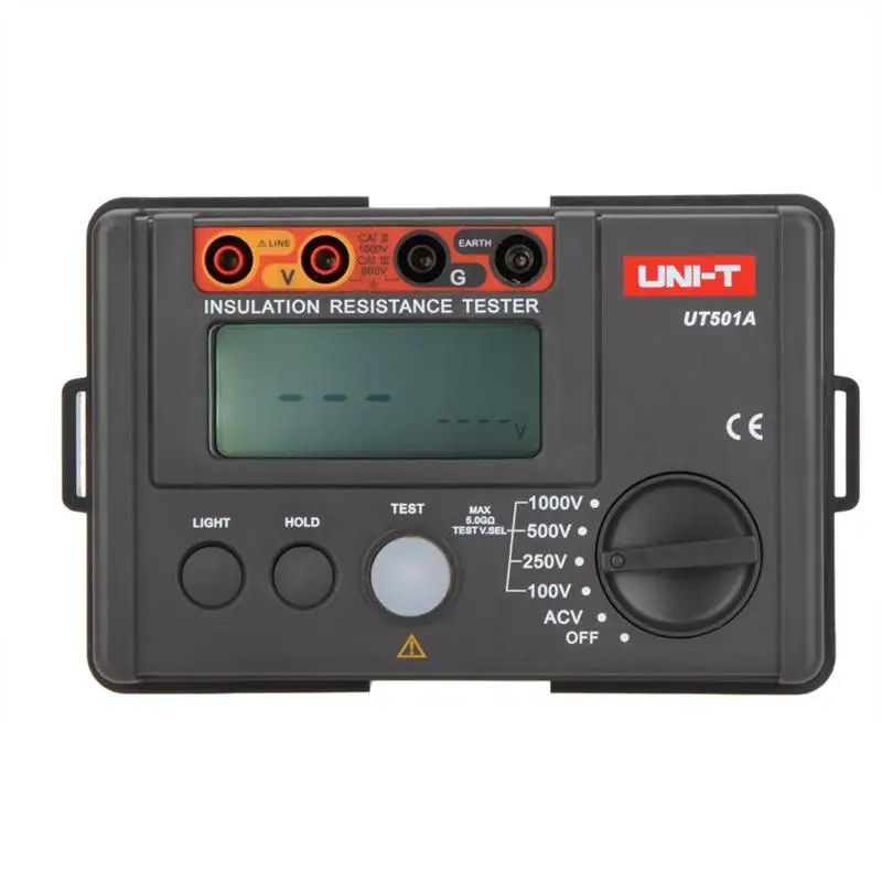 

UNI-T UT501A 1000V Digital Megger Insulation Resistance Meter Ground Megohmmeter Voltmeter w/LCD Backlight Earth Tester