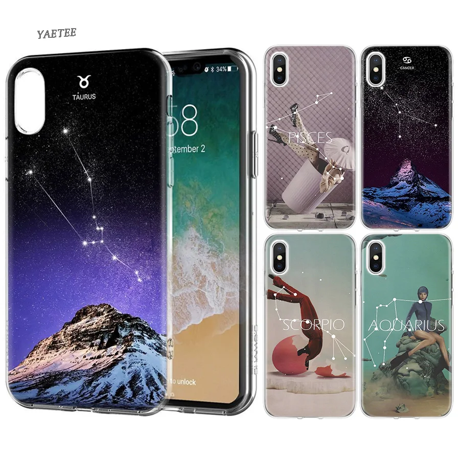 

Constellation Aquarius Leo Taurus Fashion Soft Case For Apple iPhone 6 6S 7 8 Plus X 10 XS MAX XR 5S 5 5C SE Protection Cover