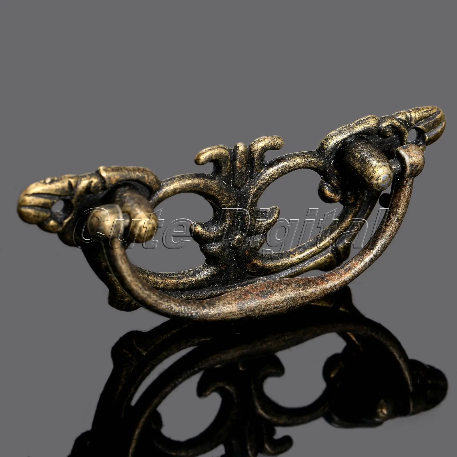 2pcs Antique Brass Kitchen Cupboard Door Cabinet Cup Drawer Furniture Pull Handle Knobs Jewelry Wooden Box Decorative Knobs