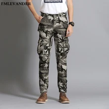 Прочные повседневные мужские штаны плюс Размеры хлопок брюки с большим количеством карманов военные армейские камуфляжные брюки Мужские брюки карго