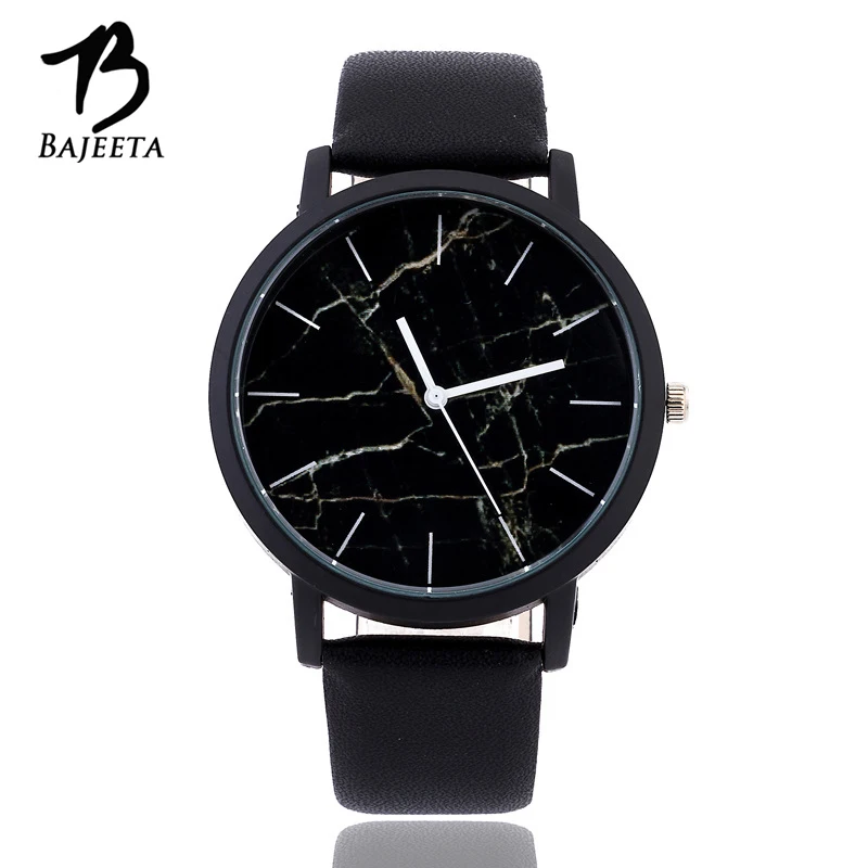 BAJEETA Marble Style Leather Quartz Women Watch Top Brand Men Watches Fashion Casual Sport Wrist Watch Hot Sale Lovers Relojes
