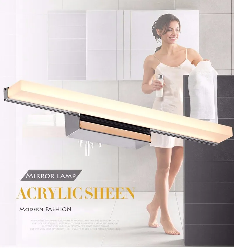 the range wall lights Longer LED Mirror Light  AC90-260V Modern Cosmetic Acrylic Wall lamp Bathroom Lighting Waterproof plug in wall sconce
