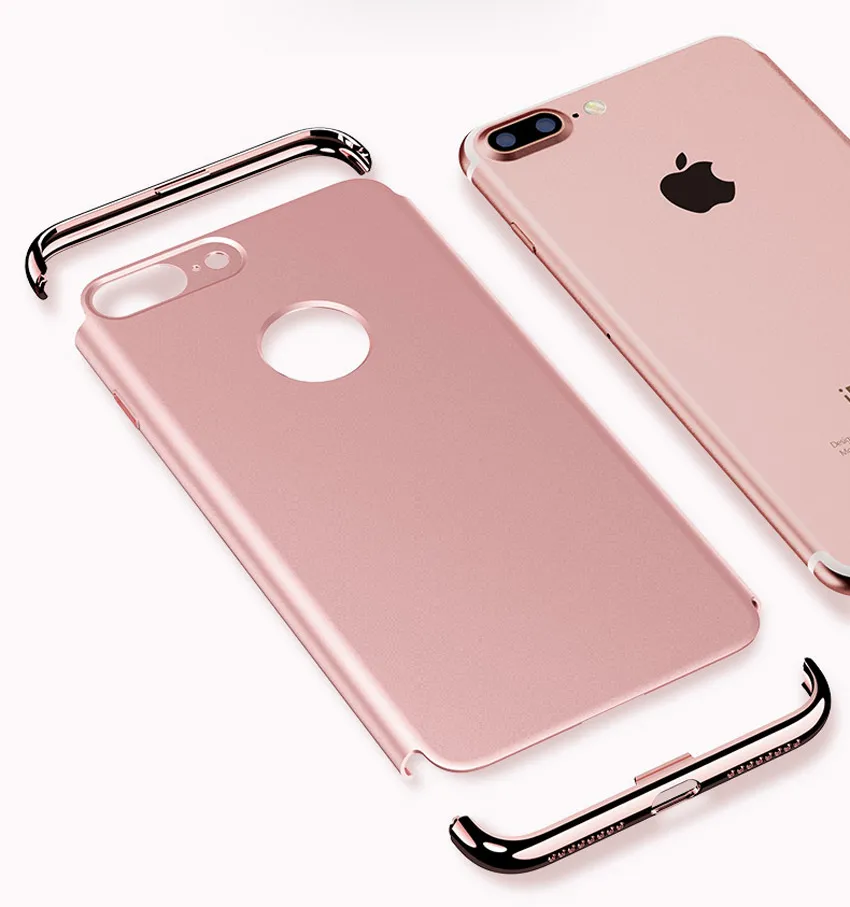 

360 degree Shockproof protection case for iphone 7 7plus cover Hard Back Matte 3 in 1 case for iphone 7 6 6S 6SPLUS 5 5S SE