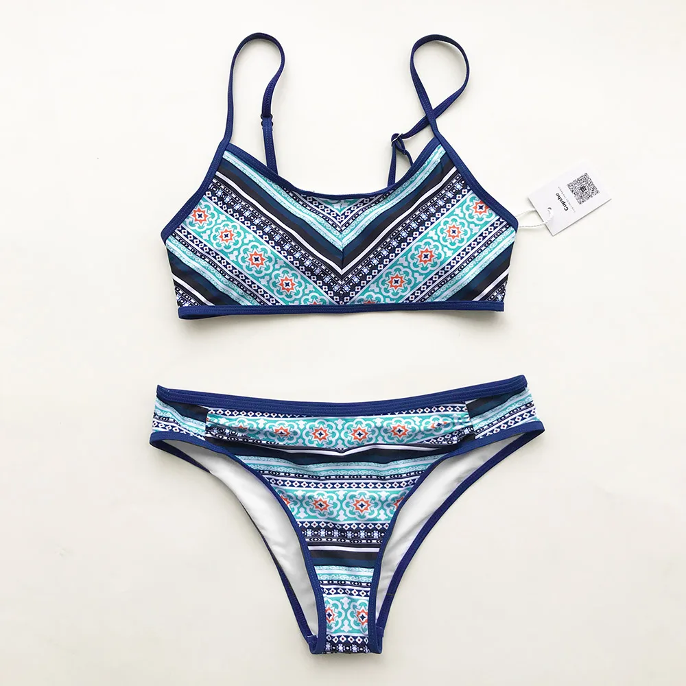 Cupshe City Of Sky Print Bikini Set Summer Swimsuit Beach Bathing Suit ...