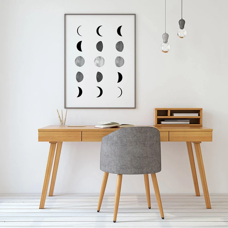 

Moon Phases Prints Scandinavian Poster , La Lune Photography Moon Wall Art Picture Canvas Painting Home Room Nordic Wall Decor