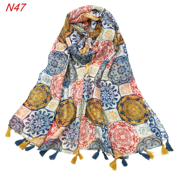 Лидер продаж! тренд стиль леди мусульманский шарф действительно хороший элегантный более 50 цветов Кисточкой Хиджаб с бахромой для женщин - Цвет: as photo