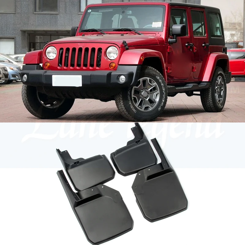 4 шт передняя+ тыльная грязь закрылки подходят для JEEP WRANGLER JK 2007- брызговик крыло 2013 2012 2011 2009 2010