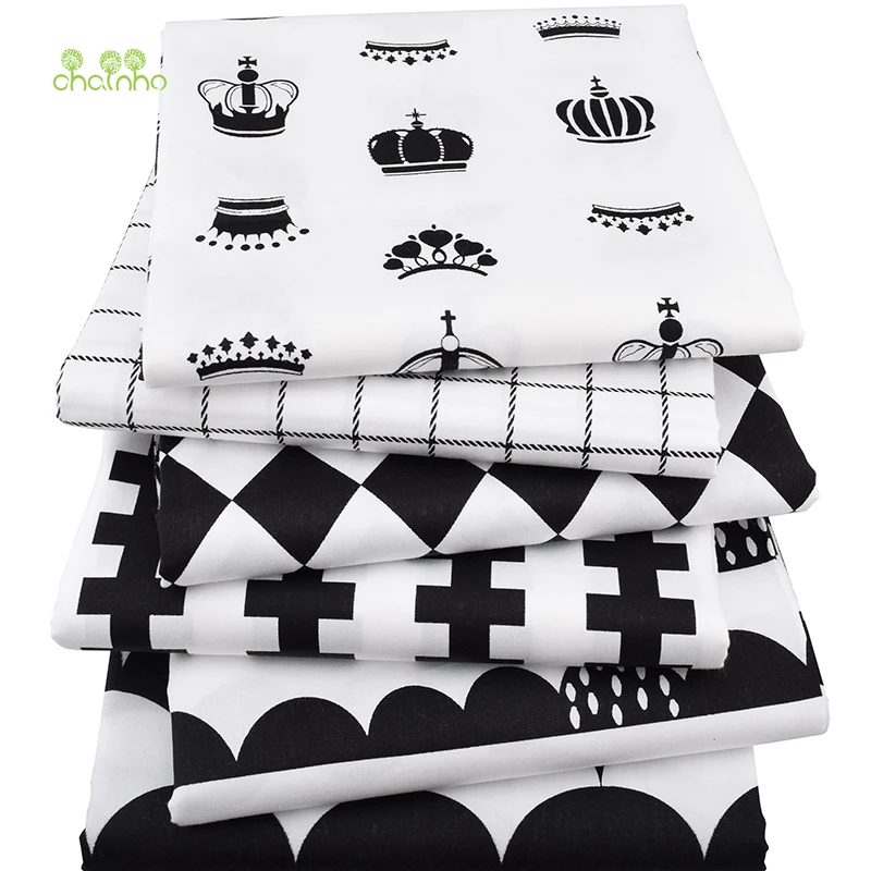 Chainho твиловая, хлопковая ткань, лоскутное мультфильм ткани, DIY Вышивание квилтинга жира четверти материал для ребенка и детей, 6 шт./лот