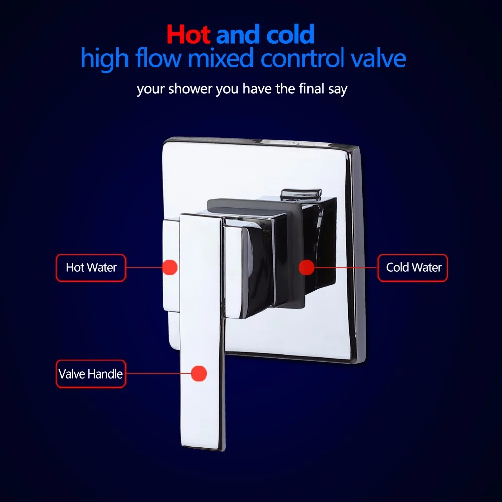 NIKECAN Single Function Valve Mixer Wall Mounted Concealed Bathroom Shower Control Switch Valve