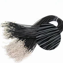 100 шт 1" черный 1,5 мм воск шнур ожерелье шнур для поделок ювелирных изделий, застежка Омар черный воск шнур ожерелье s