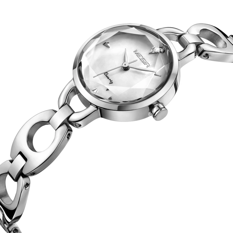 Модные MEGIR Женские Простые кварцевые часы 3ATM водонепроницаемые часы с металлическим ремешком наручные часы для леди Relogiod Femininos 4173 белый