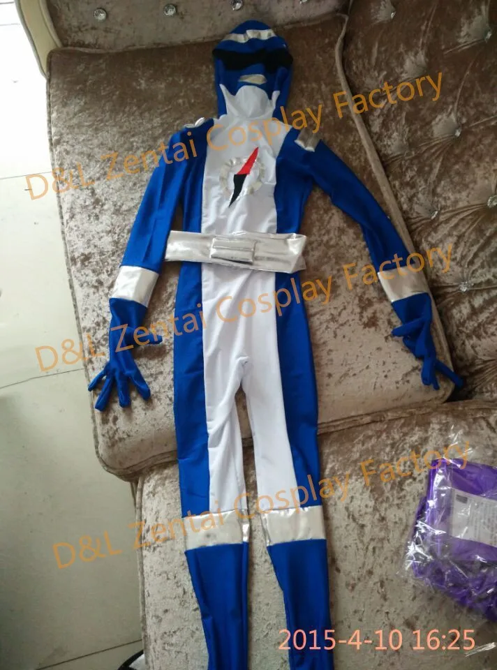 Free Shipping Cheap Wholesale Children Full Body Power Ranger Superhero Lycra Zentai Suit Halloween Costume KC2017