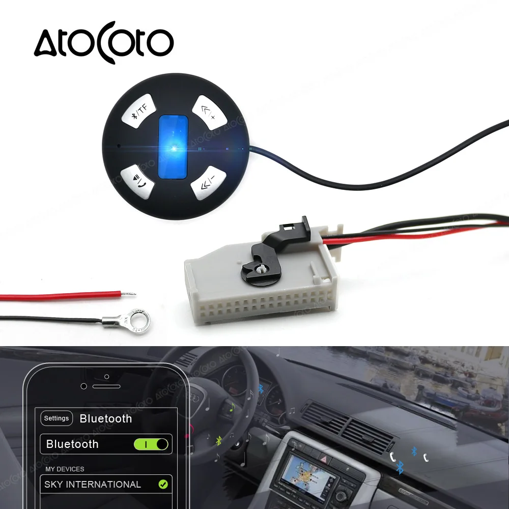 

32 Pin Module AUX Receiver Adapter for Audi RNS-E Navigation A8 TT R8 A3 A4 TF Card Audio Input Bluetooth Car Kit Hand Free