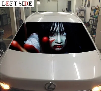 Левая сторона 3D стикер автомобиля s перфорированный ПВХ задний лобовое стекло
