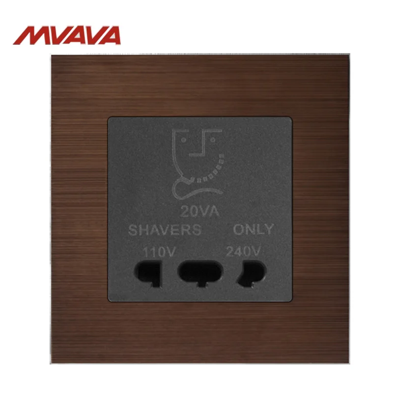 

Free Shipping,MVAVA Bathroom Shaver Outlet Shaving Wall Decorative Socket Dual Voltage Receptacle Luxury Decorative Luxury Brown