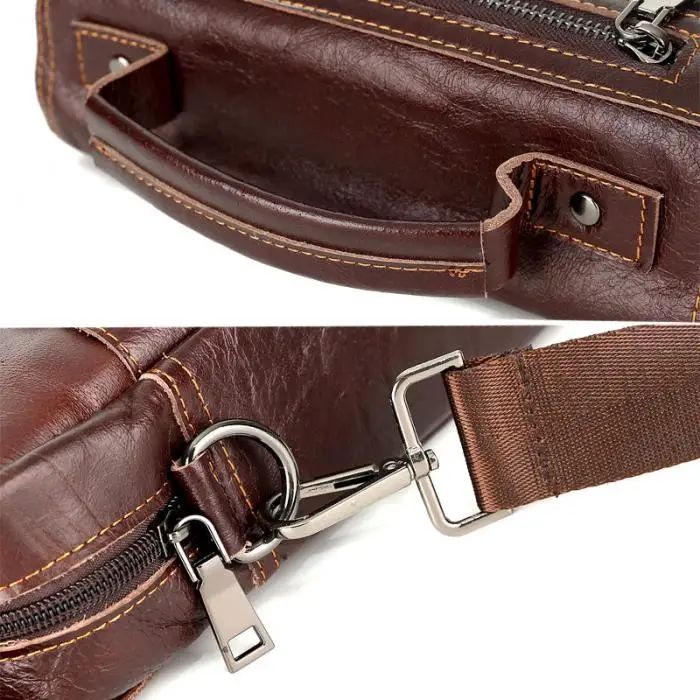 Горячая продажа Мужская винтажная кожаная сумка через плечо наплечная сумка-портфель-B5