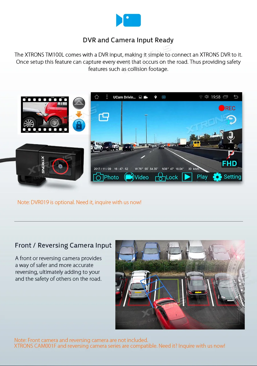 Cheap XTRONS 10.1" Android 8.1 Octa Core Radio 32GB Rotatable Face Panel 2.5D Curved Screen Car Stereo Player GPS OBD 1 & 2 DIN No DVD 19