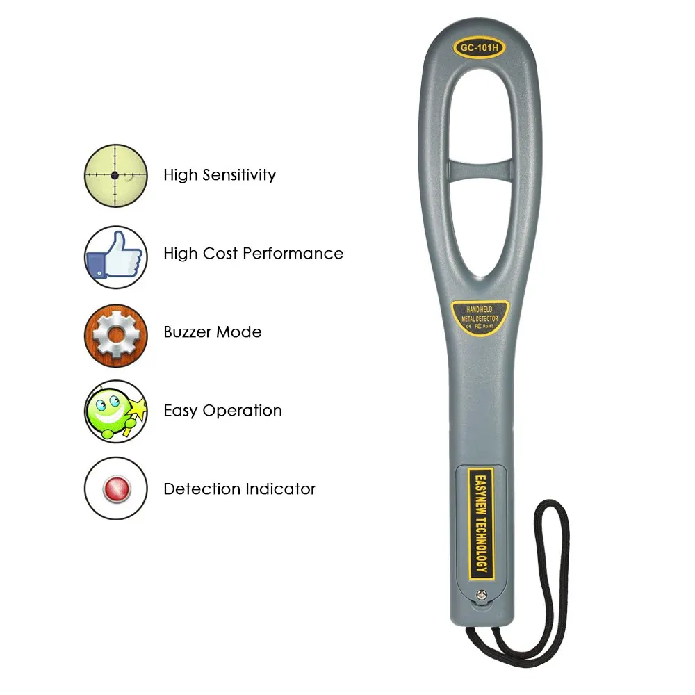 Высокий чувствительный металлодетектор Портативный ручной проверка безопасности детектор металла с звуковой сигнализации для проверки