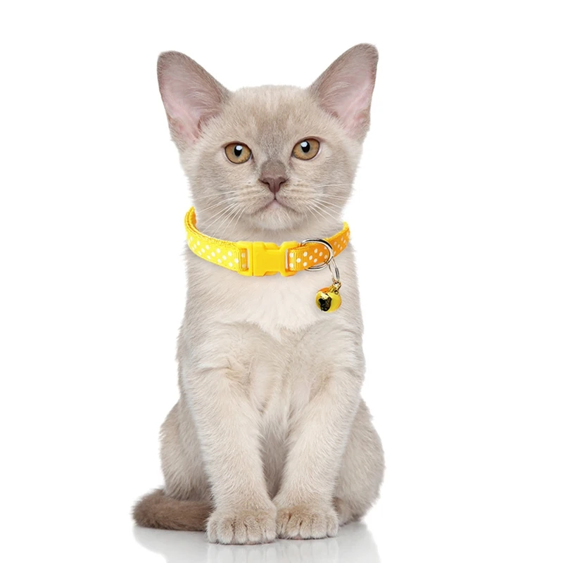 

Easy Wear Cat Dog Collar With Bell Adjustable Buckle Dog Collar Cat Puppy Pet Supplies Cat Dog Accessories Small Dog Chihuahua