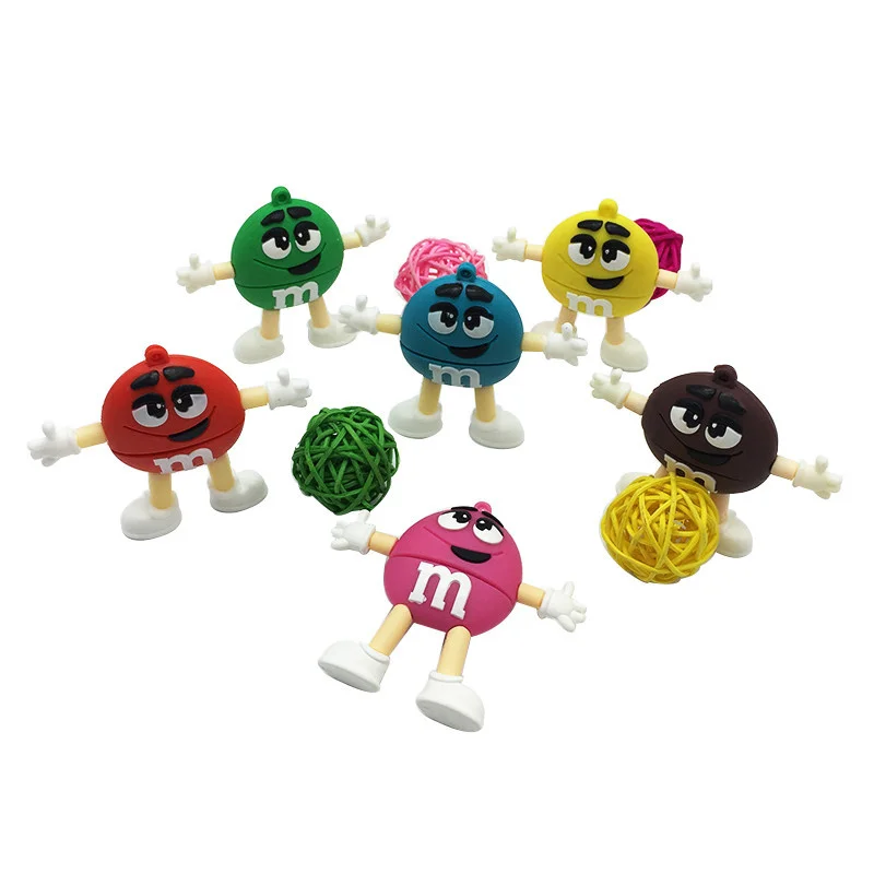 XIWANG персональный мультфильм m & m флеш-накопитель внешний накопитель 4 ГБ 8 ГБ 16 ГБ 32 ГБ 64 Гб U диск Флешка M bean Бесплатная доставка