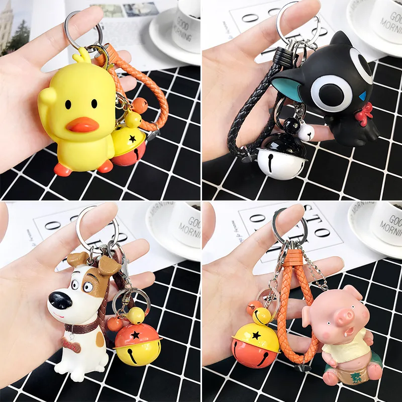 

Fashion Keychains Cute Kawaii Kitten Cat Key Chain Ring Anime Totoro Keychain Creative Trinket Charm Women Girl Kids Keyring