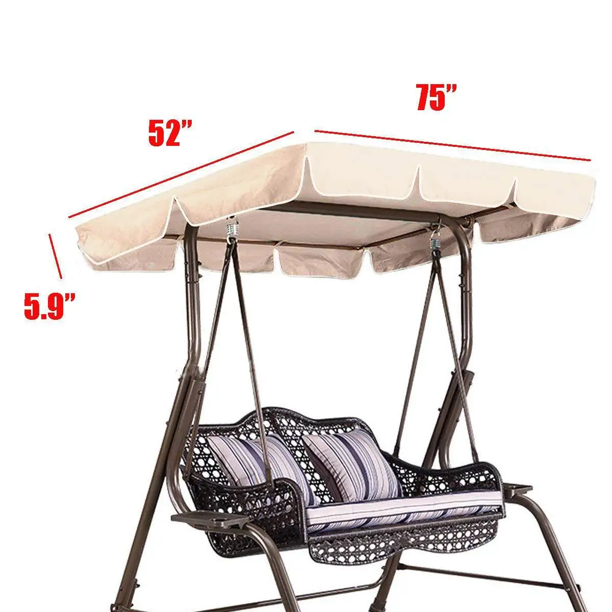Белый 7" x52" X5." Садовый качающийся тент водонепроницаемый открытый беседка навес во дворе качели стул гамак палатка Лето Защита от Солнца Парус - Цвет: Белый