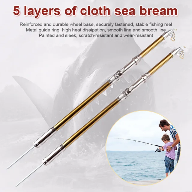 Cheap Carbon Fiber Telescopic Fishing Rod With Holder 2.1-3.6M Portable Telescopic Fishing Rod Spinning Hand Fishing Tackle with Plug