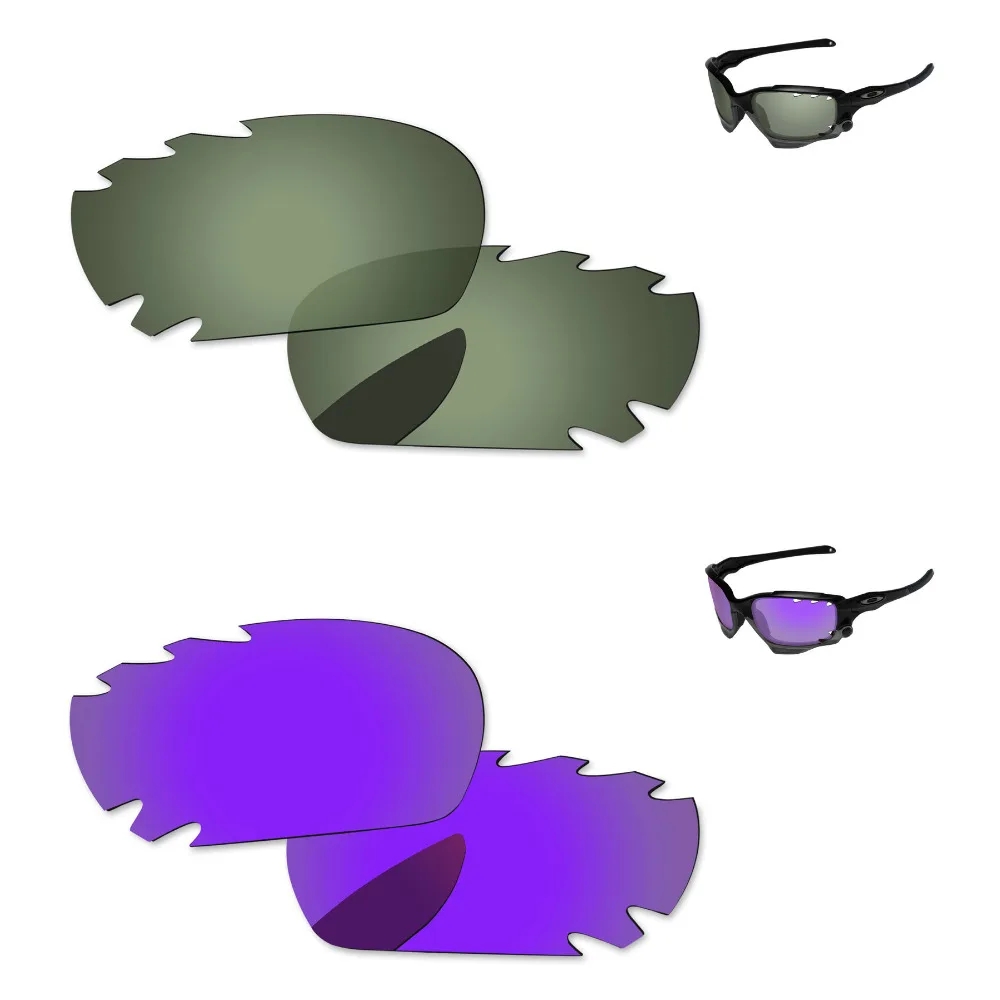 Плазменный фиолетовый и зеленый черный 2 пары Поляризованные замены линзы для Jawbone Солнцезащитные очки с отверстиями Frame 100% UVA и UVB Защита
