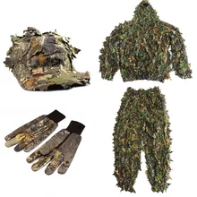 CS 3D лист Yowie Снайпер Ghillie костюм+ джунгли шапка+ камуфляжные перчатки легкая дышащая охотничья одежда для наблюдения за птицами