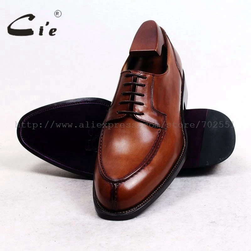 Мужские туфли Дерби на шнуровке из натуральной телячьей кожи|shoes brown|shoes free shippingshoe