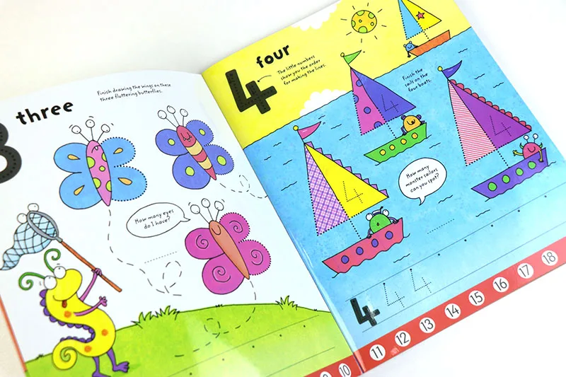 Limpar-limpar o Livro de Exercícios Reusável com Caneta Palavras para Pré-escolar Crianças Inglês Escrita Habilidades Número Aprendizagem Precoce 21*27cm 12 Home & Garden